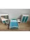 Chambre bleue complète Lundby