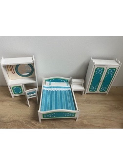 Chambre bleue complète Lundby