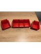 Salon cuir rouge lundby