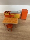 Cuisine orange 1950 Lundby
