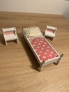 Chambre rose lit simple Lundby