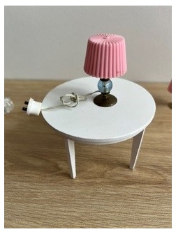 Lampe à poser rose et bleu lundby