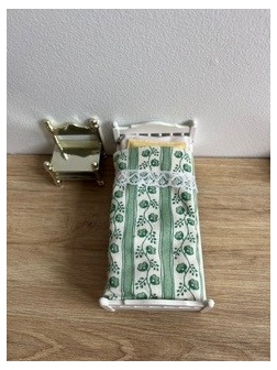 chambre lit simple vert Lundby