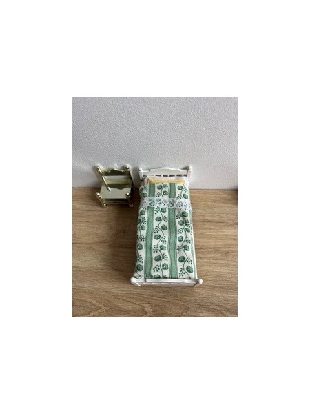 chambre lit simple vert Lundby