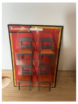chaises bleues neuves Lundby